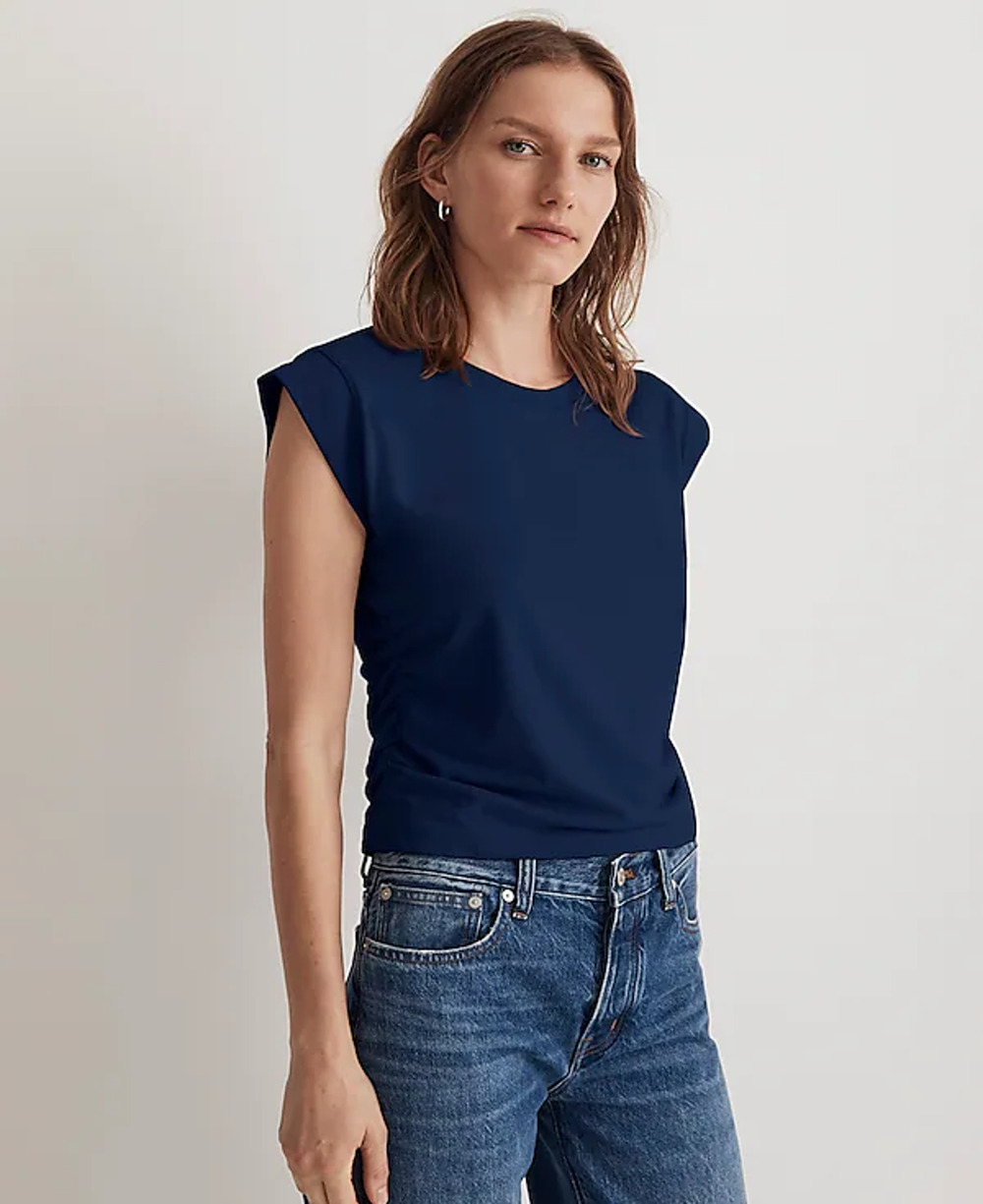 Madewell Side Cinch Muscle Tee S Dark Nightfall NWT